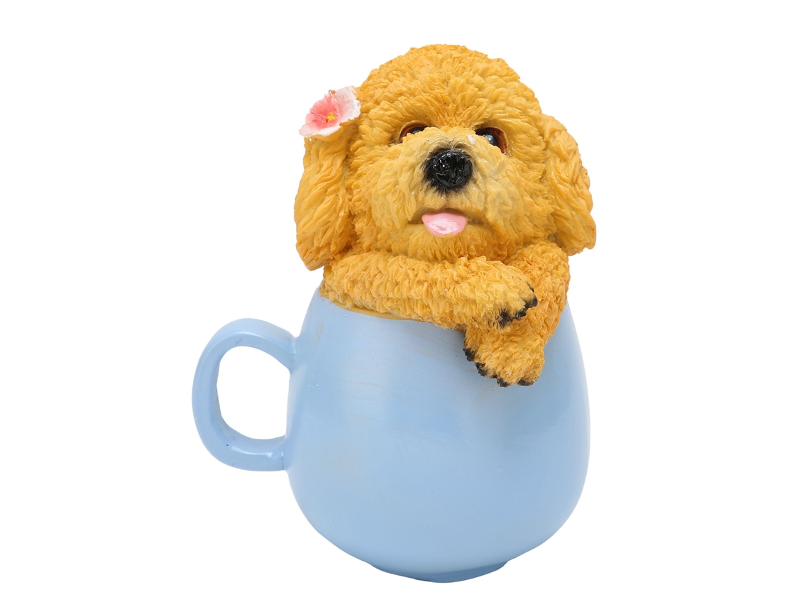 Ornamentação de Cachorro S/MARCA em resina para jardim e quintal