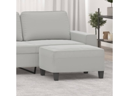 Vidaxl Apoio De Pés 70x55x41 Cm Tecido De Microfibra Cinzento-claro