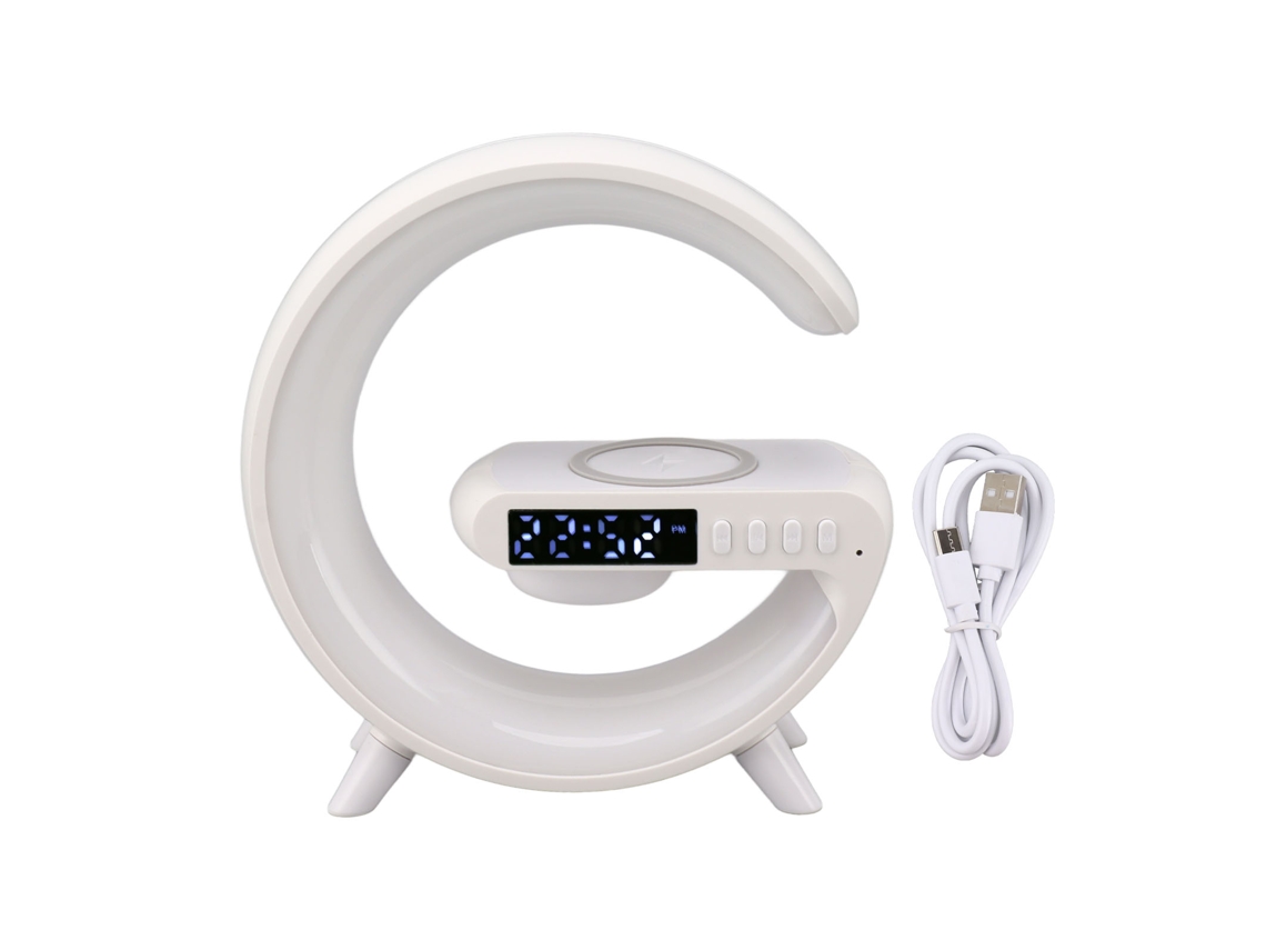 2026 lâmpada de Noite com Alto falante Bluetooth, Luz Led, Carregamento Sem Fio e Despertador Inteligente para Quarto