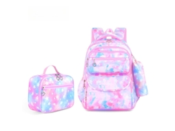 Mochila De Menina Para Menina Do Ensino Básico E Secundário, Conjunto Com Lancheiras Para Menina. Rosa Hexinyigjly