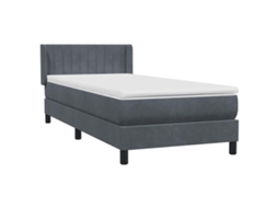Cama com Molas/Colchão Veludo Cinzento Escuro MAISON EXCLUSIVE (90x220 cm)