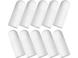 10 Frascos De Perfume Roll-on Recarregáveis De Plástico Branco De 30ml
