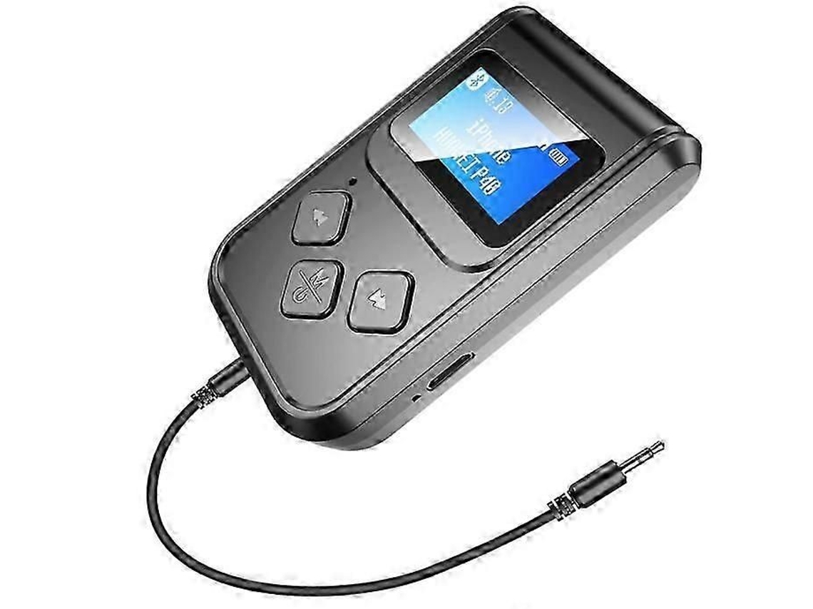 Transmissor E Receptor Bluetooth 5.0 2 Em 1 Com Tela, Adaptador Transmissor Bluetooth Para Tv/pc (preto)