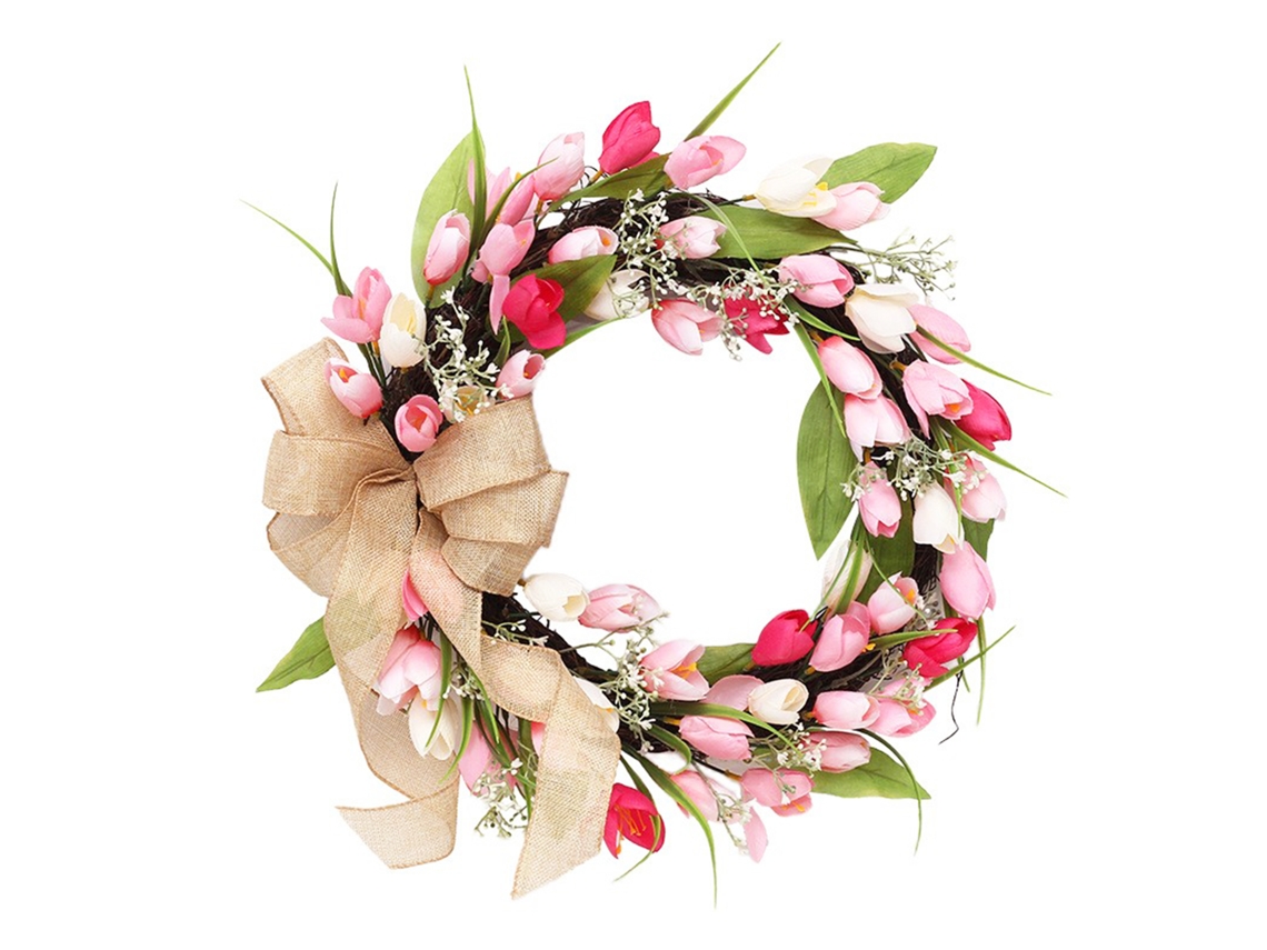 Enfeite de Porta com Coroa de Flores Tulipa LAXISCREED
