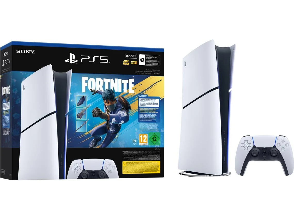 Bundle Versão Digital da PlayStation 5 (825 GB) + Fortnite Flowering Chaos