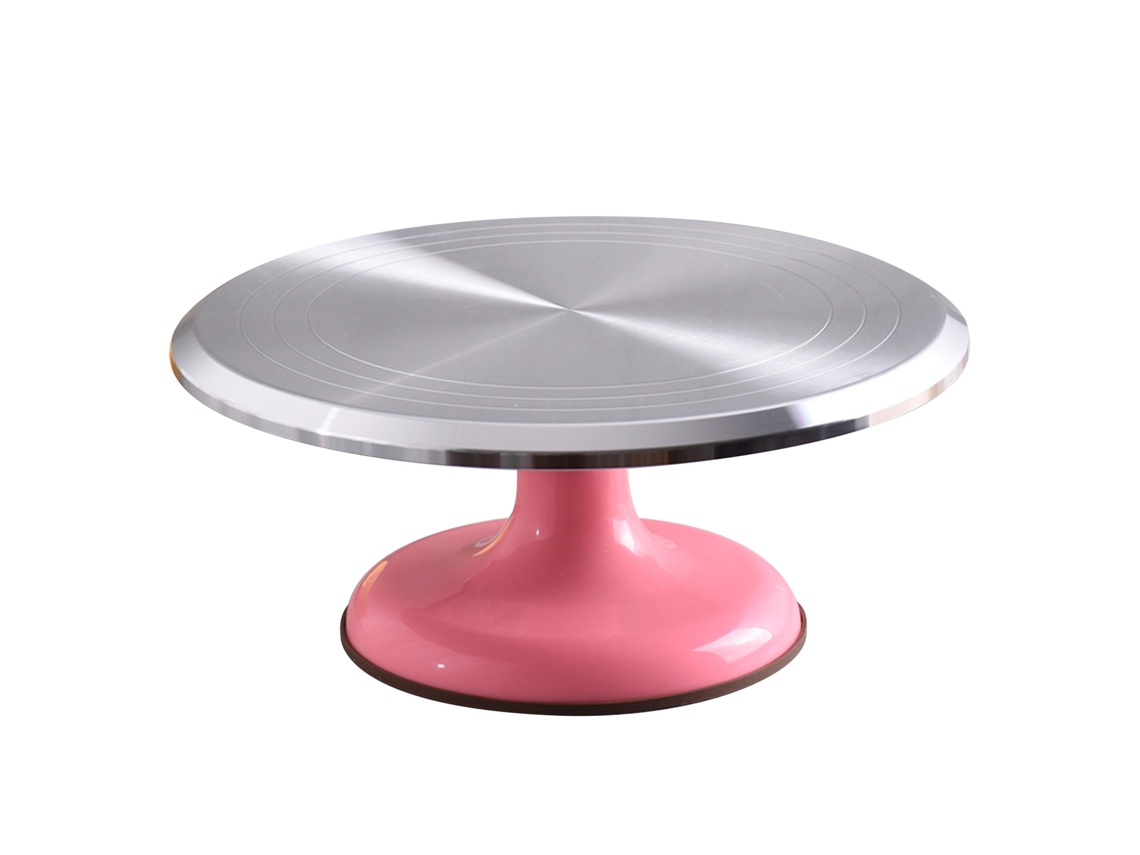 Suporte Giratório Para Decoração De Bolo De 10 Polegadas, Prato Profissional De Liga De Alumínio Para Decoração De Bolo, Acessórios Rosa Slowmoose