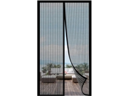 Cortina Porta Mosquiteiro Magnético Preto 90x210cm, Proteção Anti-mosquito, 1 Unidade.