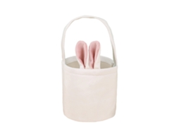 Saco Tote Coelho de Páscoa com Orelhas Brancas e Rosa LAXISCREED