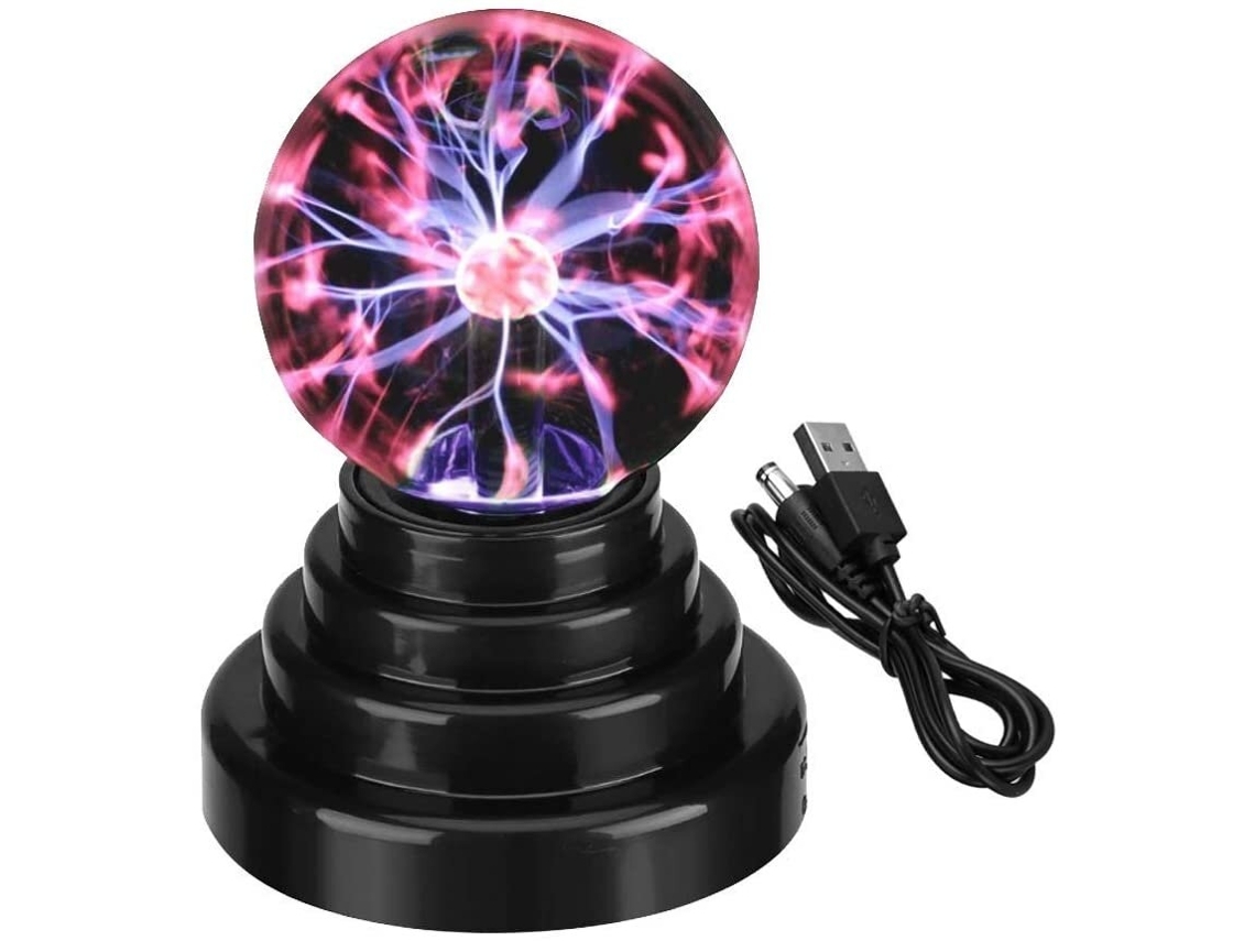 Zerodis Plasma Ball Light Light Usb Globe Night Touch Sensível Lightning Usb/battery Operou A Magic Decoration For Office Desk, Kids Chi*