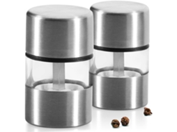 Moedor elétrico AQUAFORGE de sal e pimenta em aço inoxidável, preto, 2 unidades