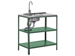 Cozinha de jardim em aço verde Beliani Vilama 80x50x90