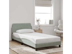 Vidaxl Estrutura De Cama Dover 100x200 Cm Veludo Cinzento-claro