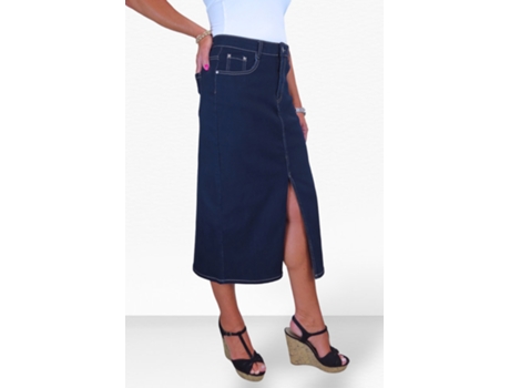 Saia de Mulher PAULO DUE Stretch Front Split Azul (48)