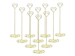 10 Peças De Portavasos Com Coração 220mm Linjou, Suportes Para Cartões De Mesa Dourados, Para Casamentos E Festas