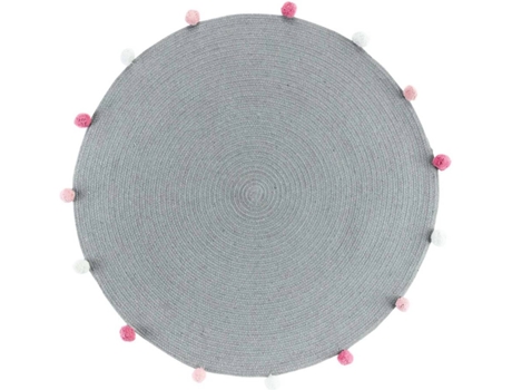 Tapete DOUCEUR D'INTÉRIEUR PompomParty (Cinzento - 90 x 90 cm - Poliéster)