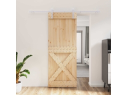 Vidaxl Porta Deslizante Natural E Branco 80 X 210 Cm