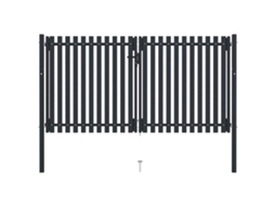 Vidaxl Portão De Cerca De Porta Dupla Em Aço 300x150 Cm Antracite