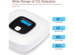 * Detector De Co Com Visor Digital E Funcionamento A Bateria Substituível*