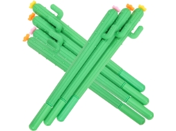 Canetas De Gel Com Estampa Cacto Verde, Confortáveis Segurar, Feitas