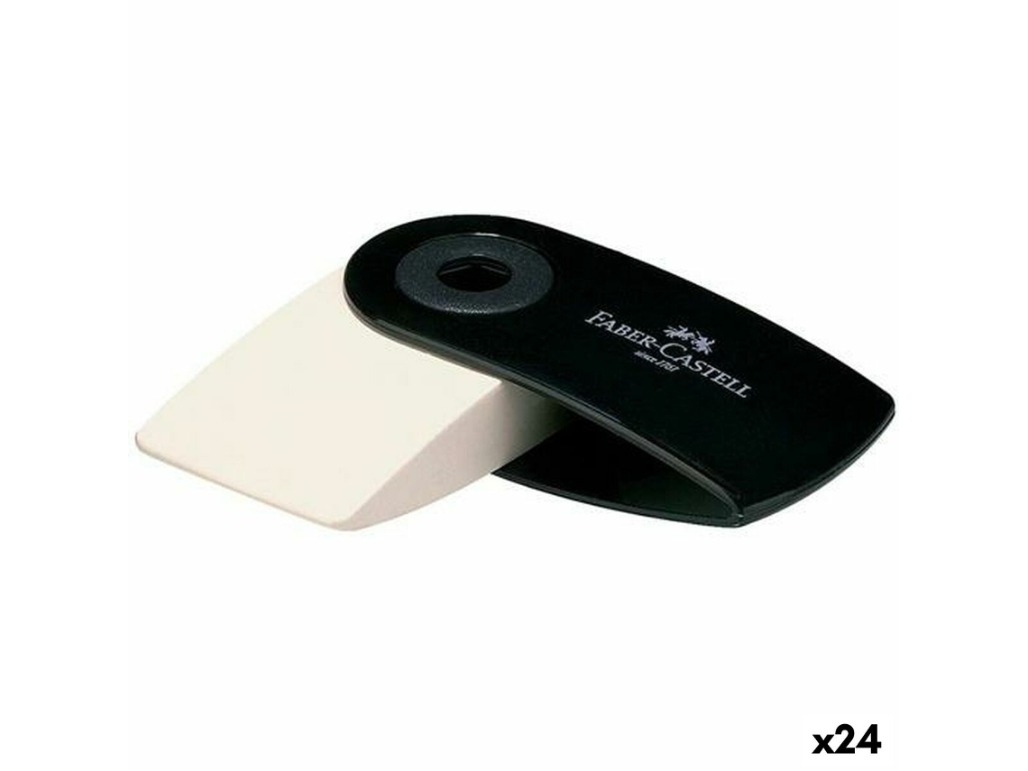 Borracha Faber-Castell Sleeve Mini Capa Preto 24 Unidades