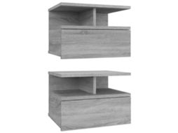 Conjunto de 2 Mesas Cabeceira Derivadas da Madeira Cinza Sonoma MAISON EXCLUSIVE (38x35x56 cm)