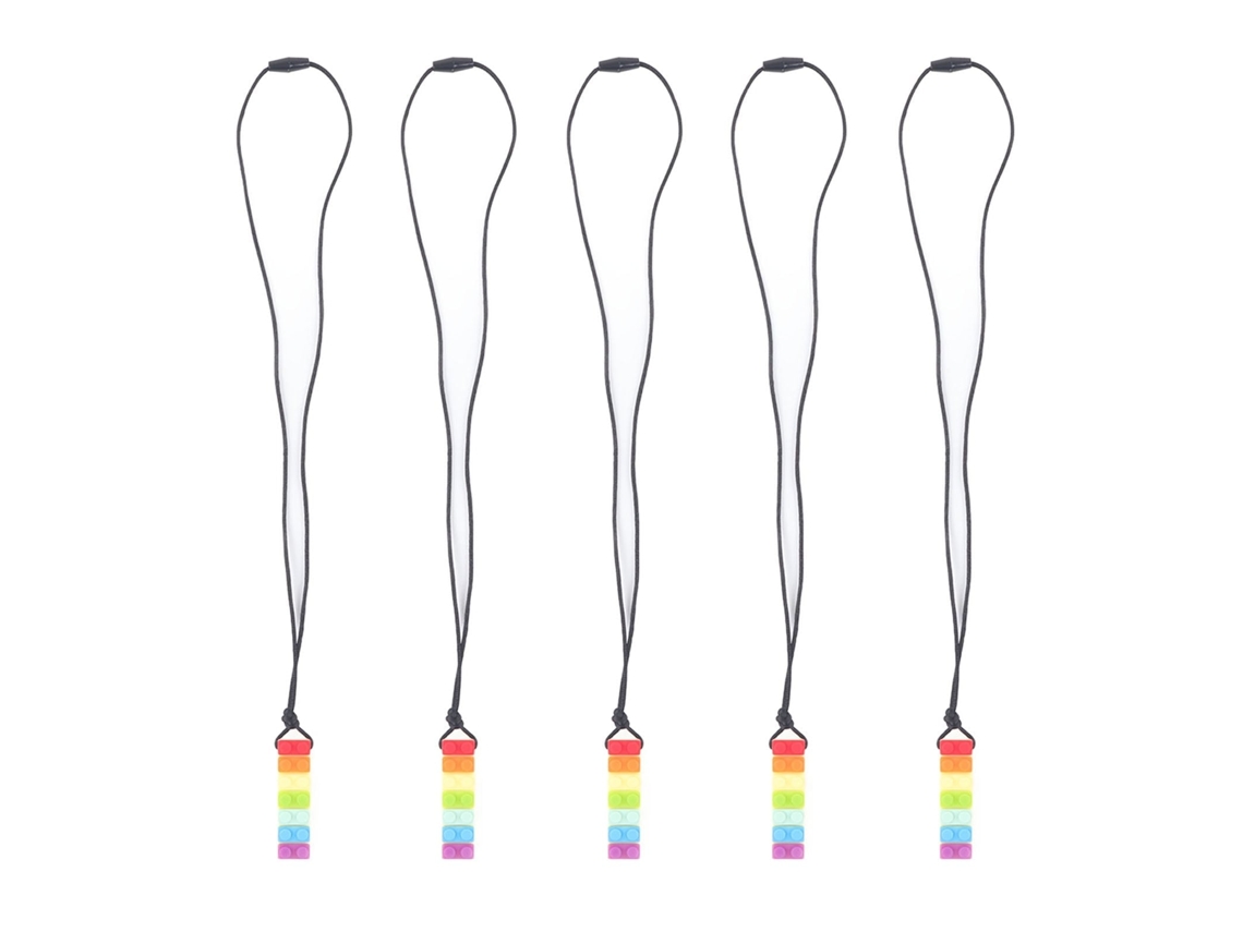 Primerox collar de Dentição Bebê Silicone Macio 5pcs Amarelo Massagem Gengiva Pingente Sensorial