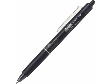 Esferográfica de Gel Retrátil FriXion Ball Clicker, Ponta Média de 0,7 mm, Corpo Preto com Pega, Tinta Preta