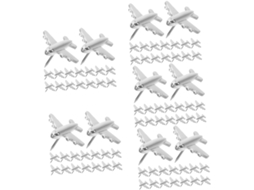 Série 5 Tachinhas De Metal Em Formato Avião, Pequenas Para Lareira,