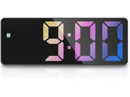 Lurelia Despertador Digital Com Bateria Recarregável, Alimentação Usb, Brilho Ajustável, Temperatura, Data