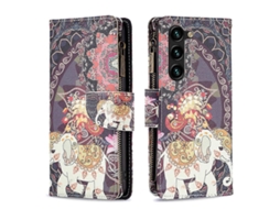 Capa De Couro Com Zíper E Estampa De Desenho Colorido Para Samsung Galaxy S23+ 5g