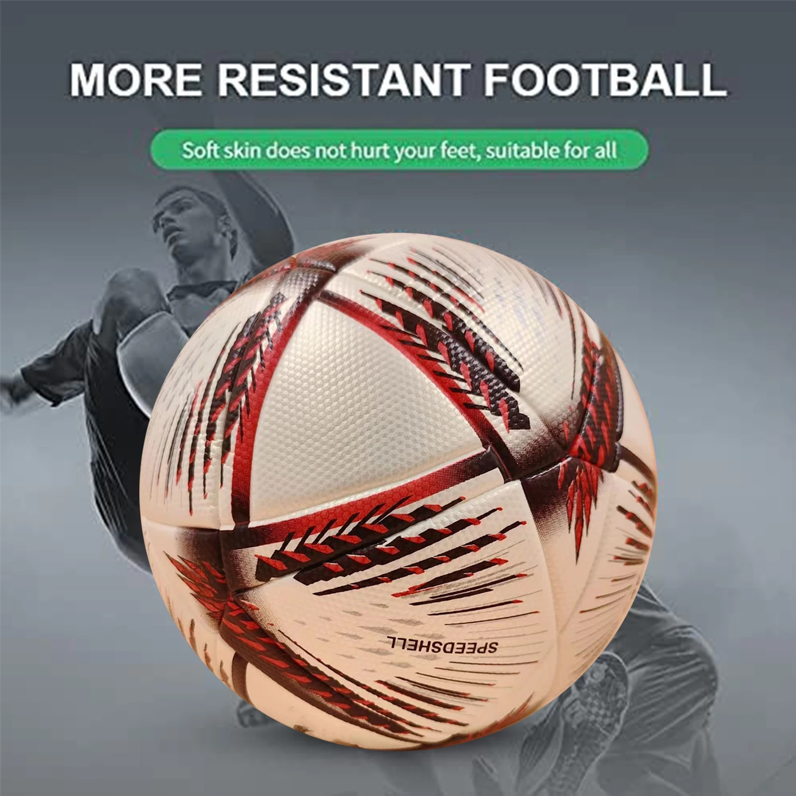 Bola De Futebol (dourada), Tamanho Oficial 5, Material Pu, Sem Costura E Resistente Ao Desgaste.
