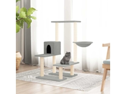 Vidaxl Árvore P/ Gatos C/ Arranhadores Sisal 94,5 Cm Cinza-claro