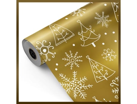 Rolo De Embrulho Para Presente, Rolo Grande 62 Cm X 100 M • Estrelas Vermelhas • Ideal Para Lojas, Empresas, Lojas Fiesta Paper