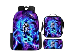 Conjunto Escolar 3 Peças, Estampa De Desenho Animado Com Mochila E Estojo Para Estudantes