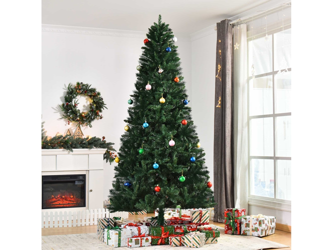 Árvore De Natal Artificial 240 Cm Com 1499 Ramos E 2 Tipos De Pontas, Para Interior, Verde