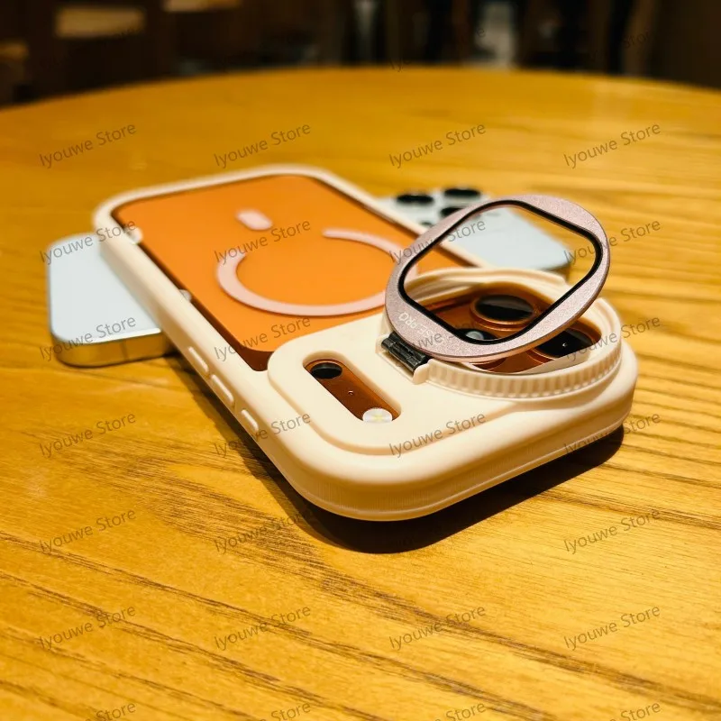 Capa Transparente Magnética Para Iphone 17 Air (rosa) Com Suporte Magsafe, Resistente A Impactos.