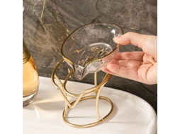 Suporte de sabonete Nova Line auto drenante, prato decorativo para banheiro transparente