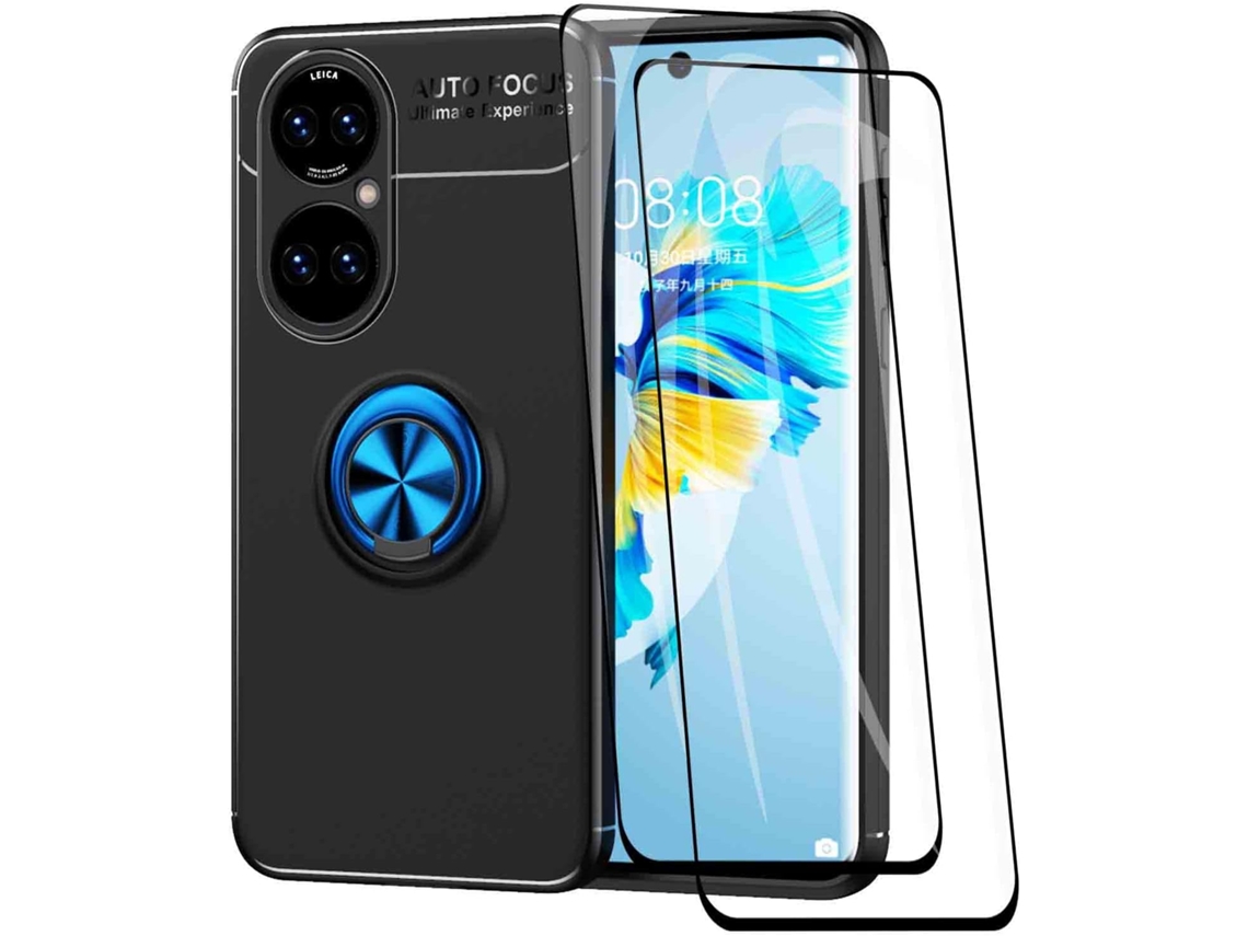 Capa Protetora Anel Rotação para Huawei P50 Pro HONGWE. Textura Macia Anti-Choque