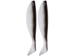 2 Peças Isca Artificial Soft Vivid Preta