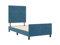 Conjunto 1 Cama Moderna Vidaxl Azul Veludo (90 X 200 Cm)