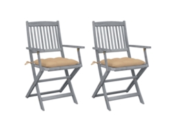 Folding Chair, Folding Chairs Vidaxl Cinzeto Madeira De Acácia (n/a)