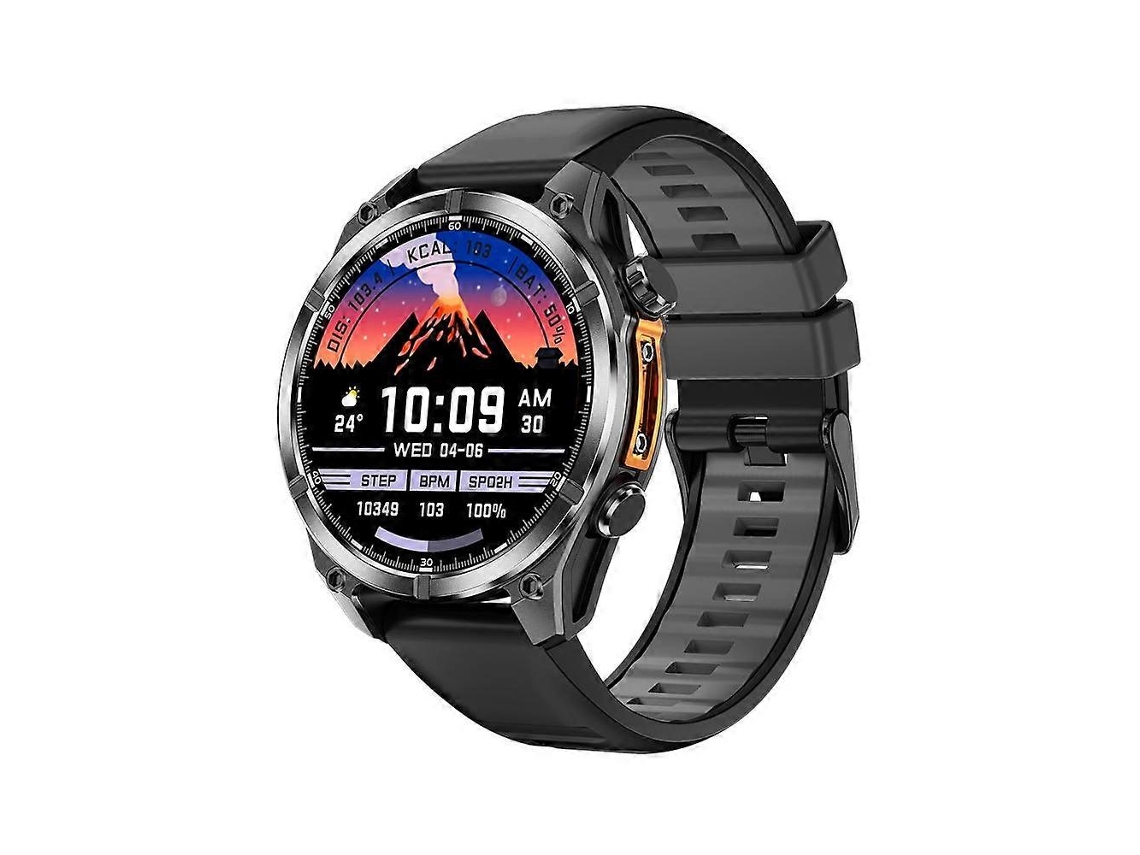 Smartwatch HD300 com tela AMOLED de 1,43 polegadas e pulseira de silicone que detecta o nível de oxigênio no sangue VONKELIOS