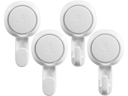Conjunto Com 4 Ganchos De Ventosa De Plástico Para Portas De Banheiro, Com Forte Aderência.