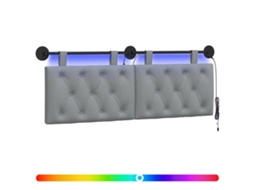 Conjunto 1 Cabeceira Suspensa Vidaxl Cinzento-claro Tecido (130 X 55 X 7 Cm)