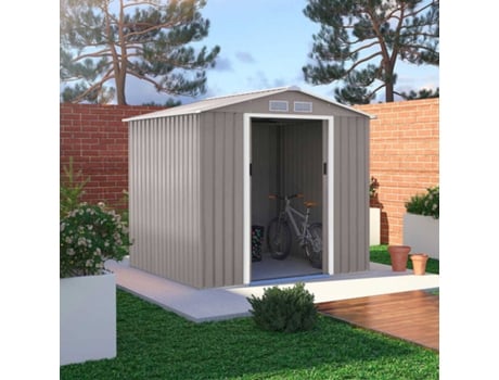 Caixa em Chapa de Metal Galvanizada Cinza Caixa de Ferramentas St.Moritz SOANA GARDEN SHED (213x191x195cm)