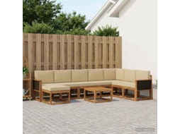 Vidaxl Conjunto De Sofás Para Exterior 9 Pcs Natural E Bege
