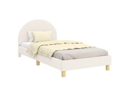 Estrutura de Cama Infantil com Cabeceira Creme 90x190 cm MAISON EXCLUSIVE