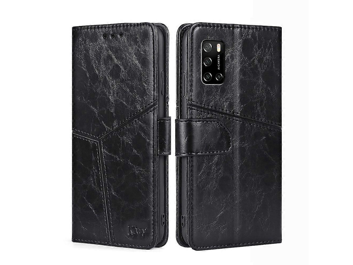 Capa De Celular De Couro Com Costura Geométrica Para Rakuten Big S