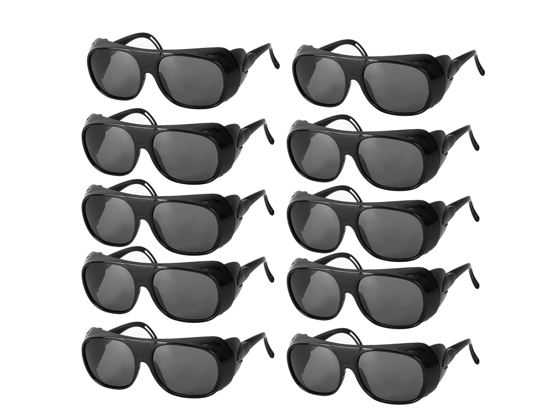 10 Peças De Óculos De Segurança Antivento E Antiarena Para Soldagem E Trabalho Laboral (lentes Cinzas)