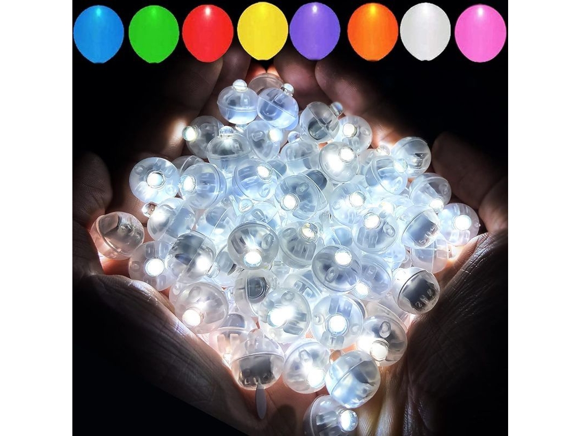 50 Luzes de Balão Brancas, mini luz de bateria para festas e Natal | S/MARCA